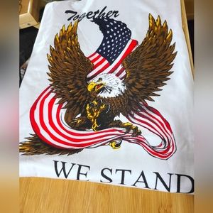 NWt 2xl flag & bald eagle men's t-shirt